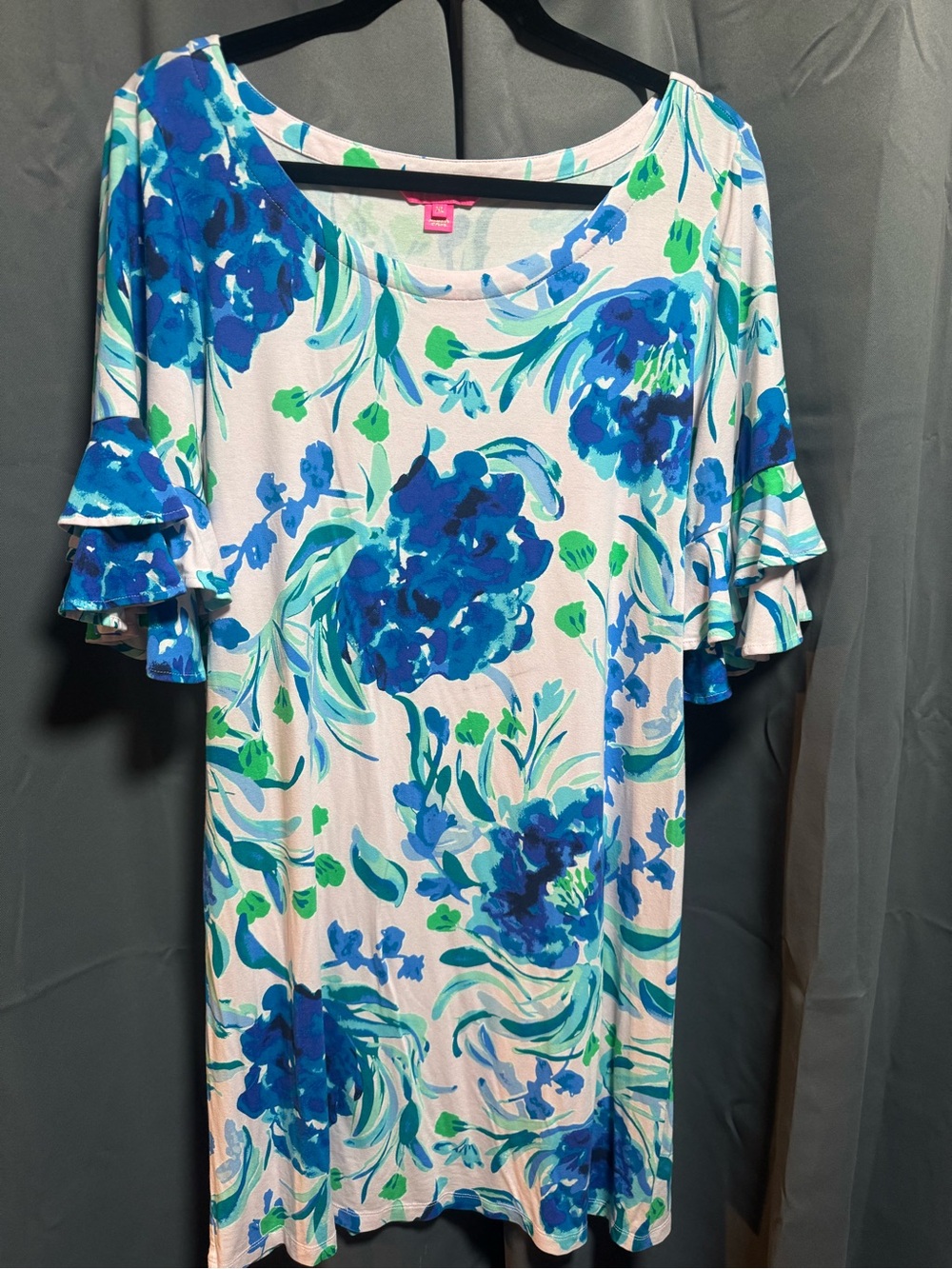 Lilly Pulitzer Blue, Green & White Floral Shift Dress
